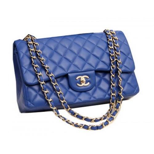 Chanel Jumbo Double Flaps Borse Pelle di agnello originale A36097 Blu