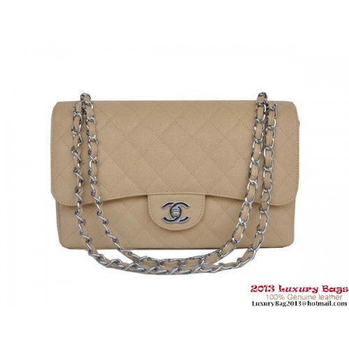 Chanel Jumbo Quilted Classic Cannage Patterns Flap Bag A58600 Albicocca Argento