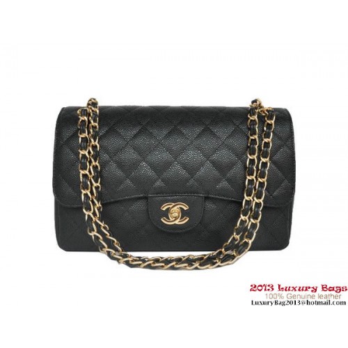 Chanel Jumbo Quilted Classic Cannage Patterns Borsa con patta A58600 oro nero