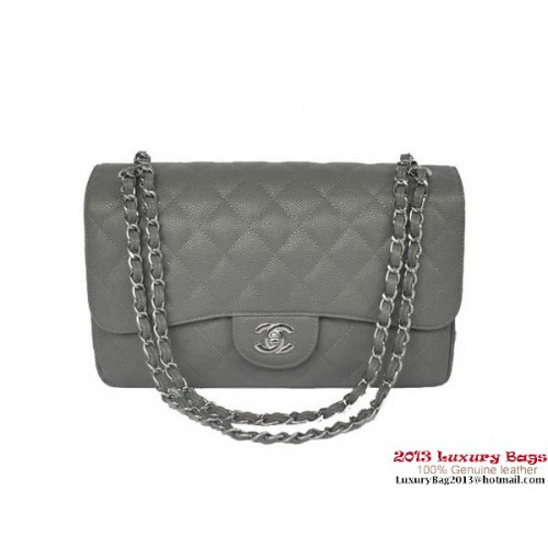 Chanel Jumbo Quilted Classic Cannage Patterns Flap Bag A58600 grigio argento