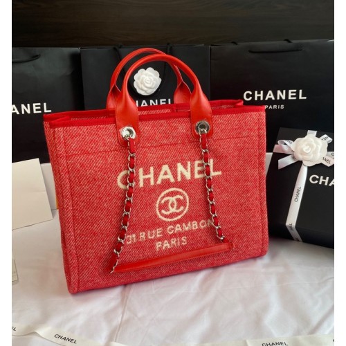 Chanel BORSA SHOPPING GRANDE A66941 rossa e bianca