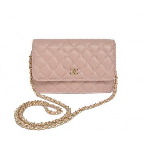 Borsa con patta in pelle di agnello Chanel A33814 oro rosa