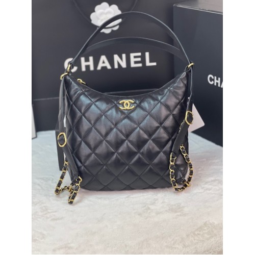 Zaino in pelle di agnello Chanel AS3487 nero