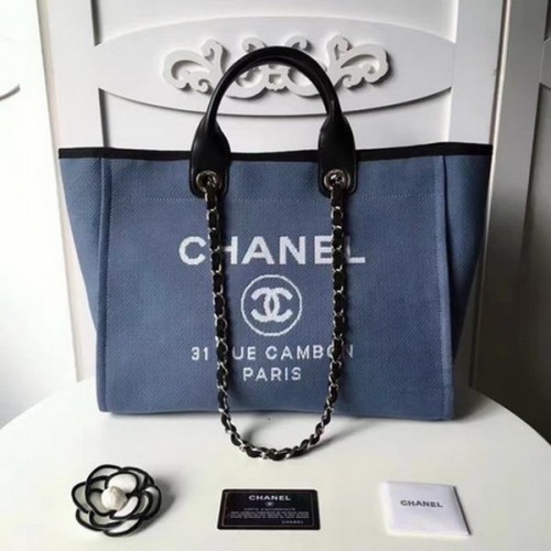 Borsa shopping tote grande in tela Chanel CHA1679 Royal