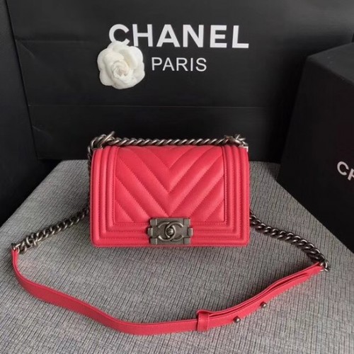 Borsa a tracolla con patta Chanel Le Boy Original Caviar Leather P67085 Fibbia argento rosa
