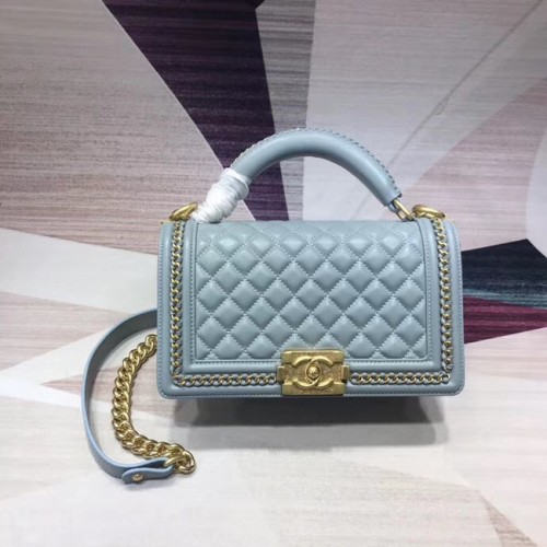 Chanel Leboy Original Borsa a tracolla in pelle di vitello H67086 oro azzurro -Tone metallo