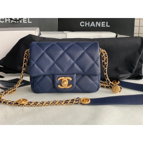 Chanel MINI FLAP BAG AS3368 Blu reale