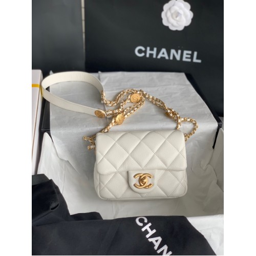 BORSA CHANEL MINI FLAP AS3368 bianca