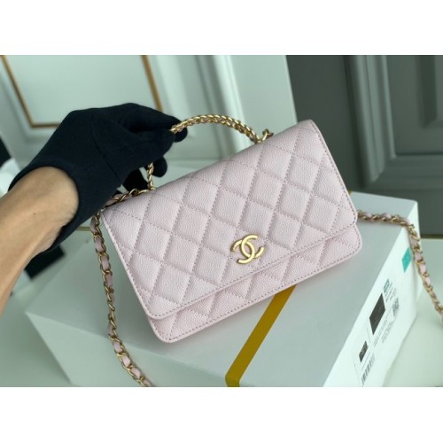 Chanel MINI FLAP BAG POCHETTE CON CATENA Metallo tono oro 22SS rosa
