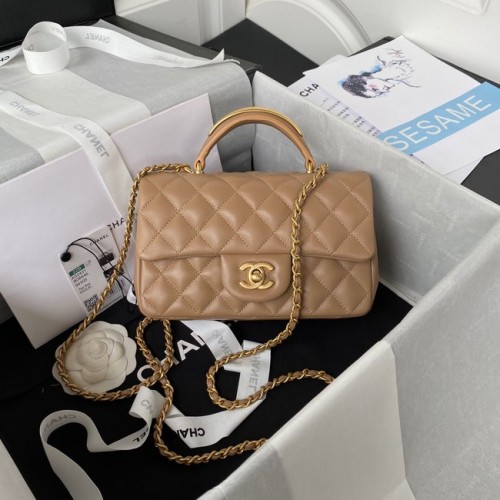 Chanel BORSA MINI FLAP CON MANICO SUPERIORE AS2431 albicocca