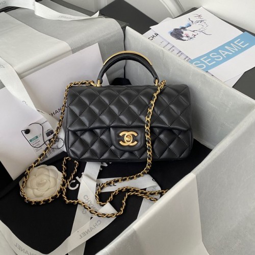 BORSA CHANEL MINI FLAP CON MANICO SUPERIORE AS2431 nera