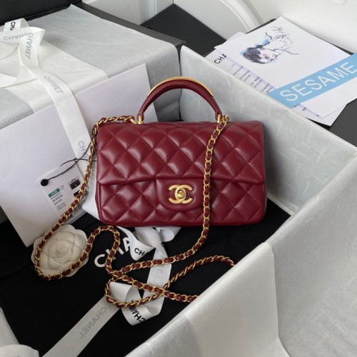 BORSA Chanel MINI FLAP CON MANICO SUPERIORE AS2431 rosso