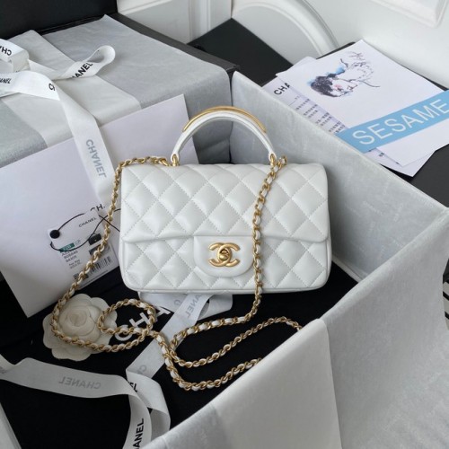 BORSA CHANEL MINI FLAP CON MANICO SUPERIORE AS2431 bianco