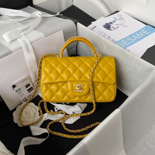 BORSA Chanel MINI FLAP CON MANICO SUPERIORE AS2431 giallo