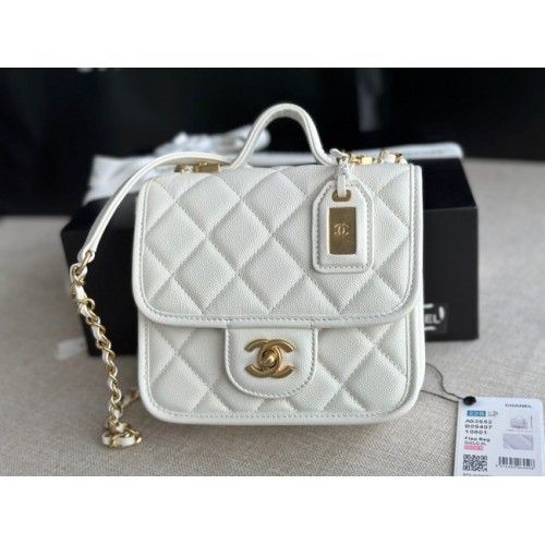 BORSA CHANEL MINI FLAP CON MANICO SUPERIORE AS3652 bianco
