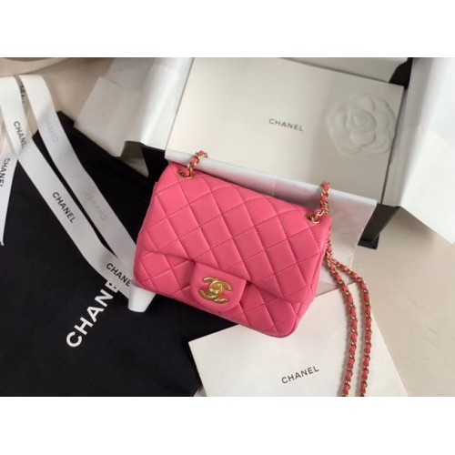 Borsa con patta Chanel MINI Pelle di montone originale AS1786 rosa