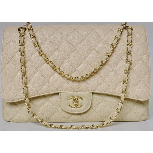 Chanel Maxi Quilted Classic Flap Bag Modelli Cannage Albicocca A58601 Oro