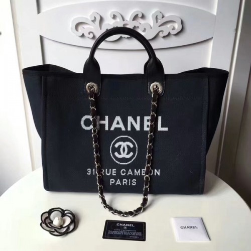 Borsa tote in pelle Chanel media originale in tela 66941K