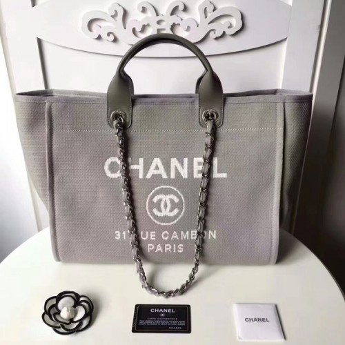 Borsa tote in pelle Chanel media originale in tela 66941L