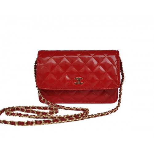buon mercato Chanel Mini Flap Bag A33814 Red Patent Golden