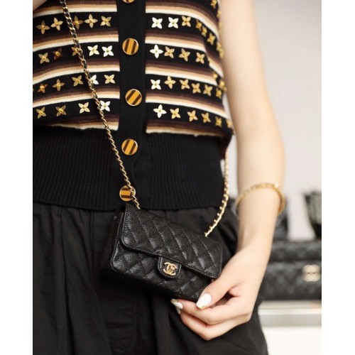 Chanel Mini borsa in pelle originale 1116 nera