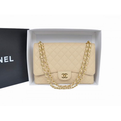 Hot Style Chanel Original Apricot Caviar Leather Jumbo Flap Bag A47600 Oro