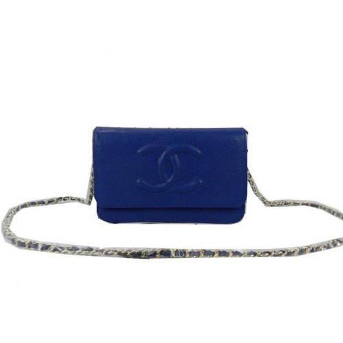 Chanel Original Cannage Patterns Mini borsa con patta in pelle CHA48654 blu