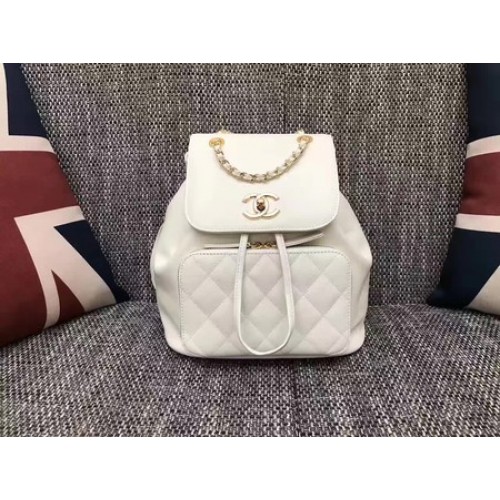 Zaino in pelle originale Chanel CHA2590 bianco