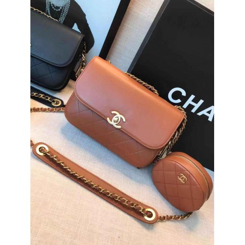 Borsa in pelle originale Chanel C5787 marrone