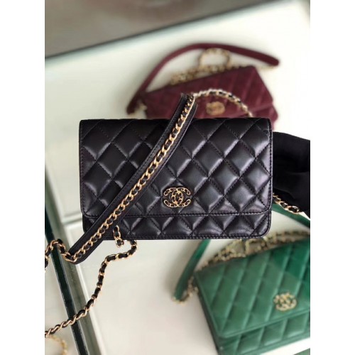 Chanel Original Portafoglio a catena in pelle AP0724 nero