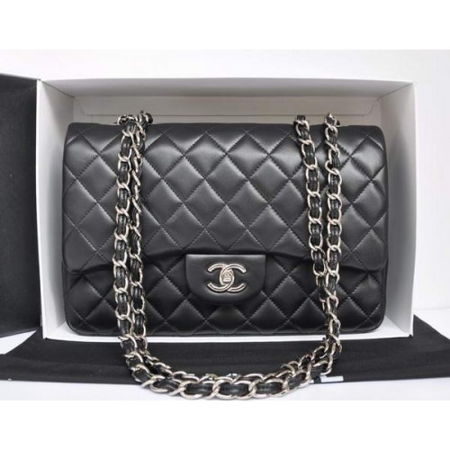 Borsa con patta in pelle originale Chanel A28600 nera