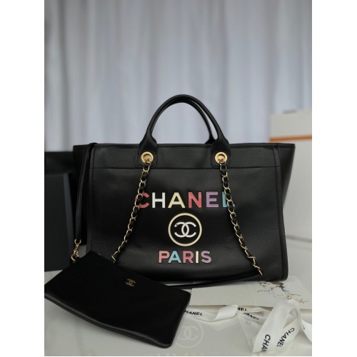 Chanel Borsa shopping in pelle originale 66941 nera