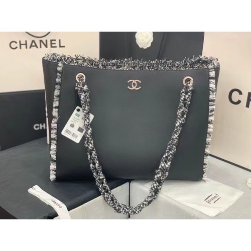 Chanel Borsa shopping in pelle originale AS8485 nera