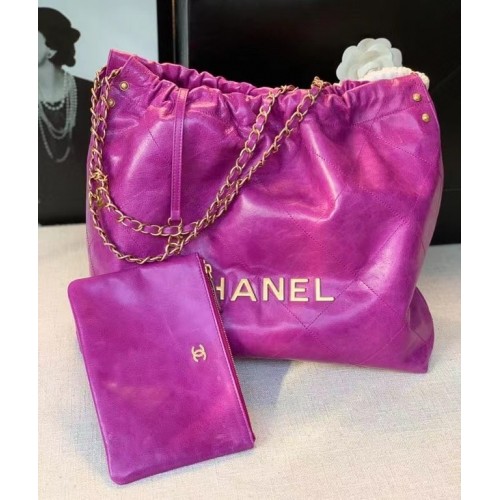 Borsa shopping Chanel Original Oil Wax in pelle di vitello con cavo A67088 rosa
