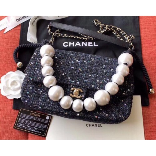 Borsa a tracolla Chanel Original Pearl A1112 nera