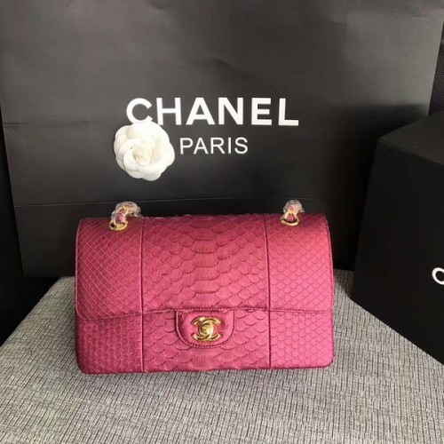 Borsa a tracolla originale Chanel in pelle di pitone CF1112B