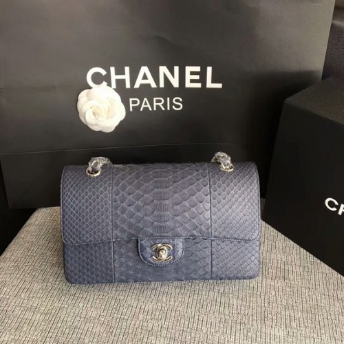 Borsa a tracolla originale Chanel in pelle di pitone CF1112C