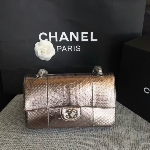Borsa a tracolla originale Chanel in pelle di pitone CF1112D