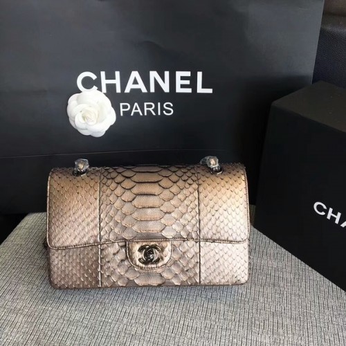 Borsa a tracolla originale Chanel in pelle di pitone CF1112F