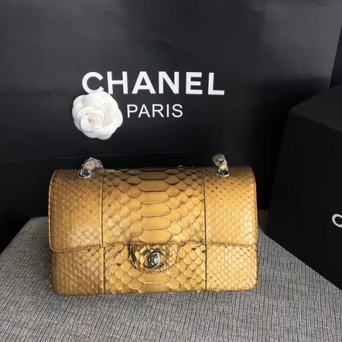 Borsa a tracolla originale Chanel in pelle di pitone CF1112G
