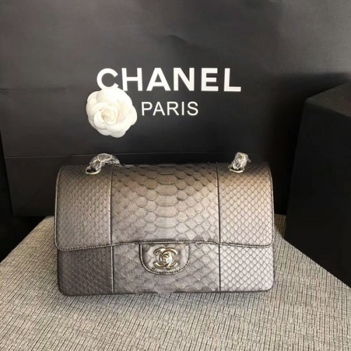 Borsa a tracolla originale Chanel in pelle di pitone CF1112I