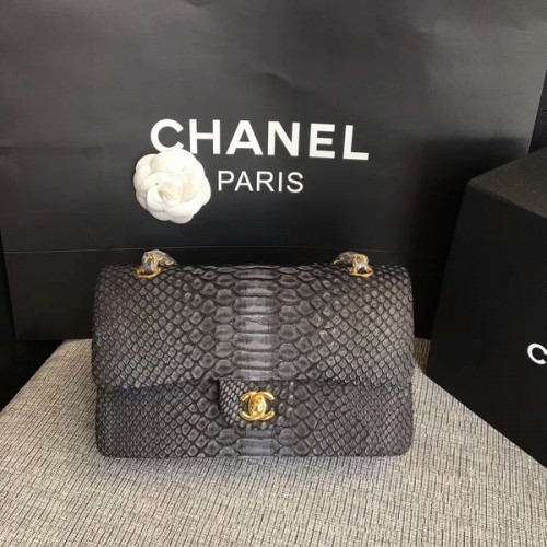 Borsa a tracolla originale Chanel in pelle di pitone CF1112J