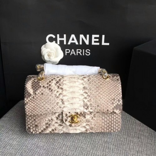 Borsa a tracolla originale Chanel in pelle di pitone CF1112S
