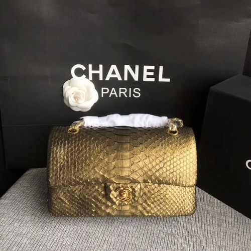 Borsa a tracolla originale Chanel in pelle di pitone CF1112T