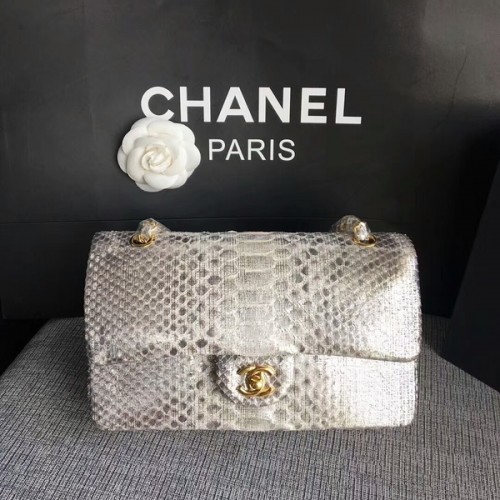 Borsa a tracolla originale Chanel in pelle di pitone CF1112U
