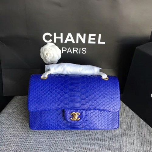 Borsa a tracolla originale Chanel in pelle di pitone CF1112W