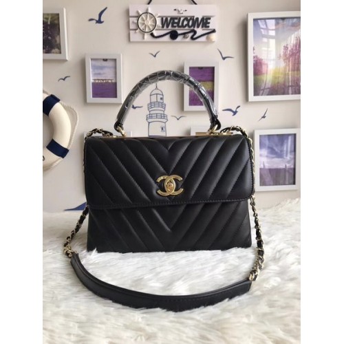 Chanel Tote Bag originale in pelle di montone A92236 fibbia in oro nero