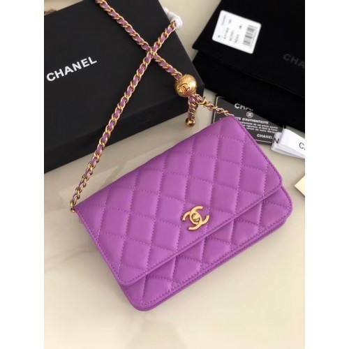 Chanel Original Piccola borsa classica con patta in montone AS33814 Lavanda