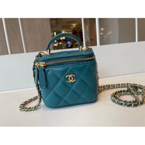 Borsa a mano Chanel Original piccola classica a catena AP2198 blu