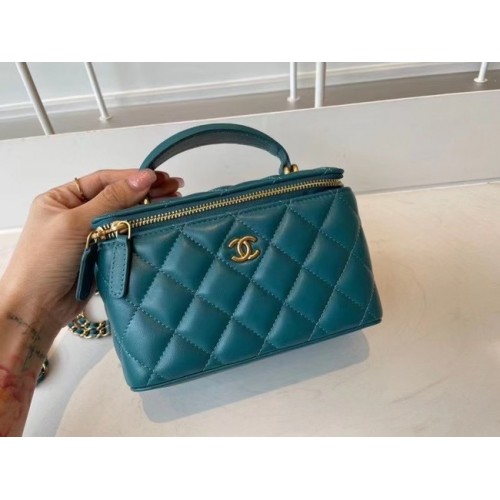 Borsa a mano Chanel Original piccola classica a catena AP2199 blu